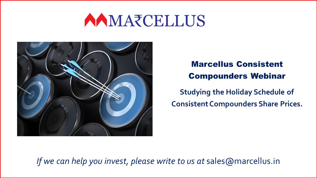 Marcellus Consistent Compounders Portfolio Webinar on Studying the hoilday schedule of Consistent Compounders Portfolio share price