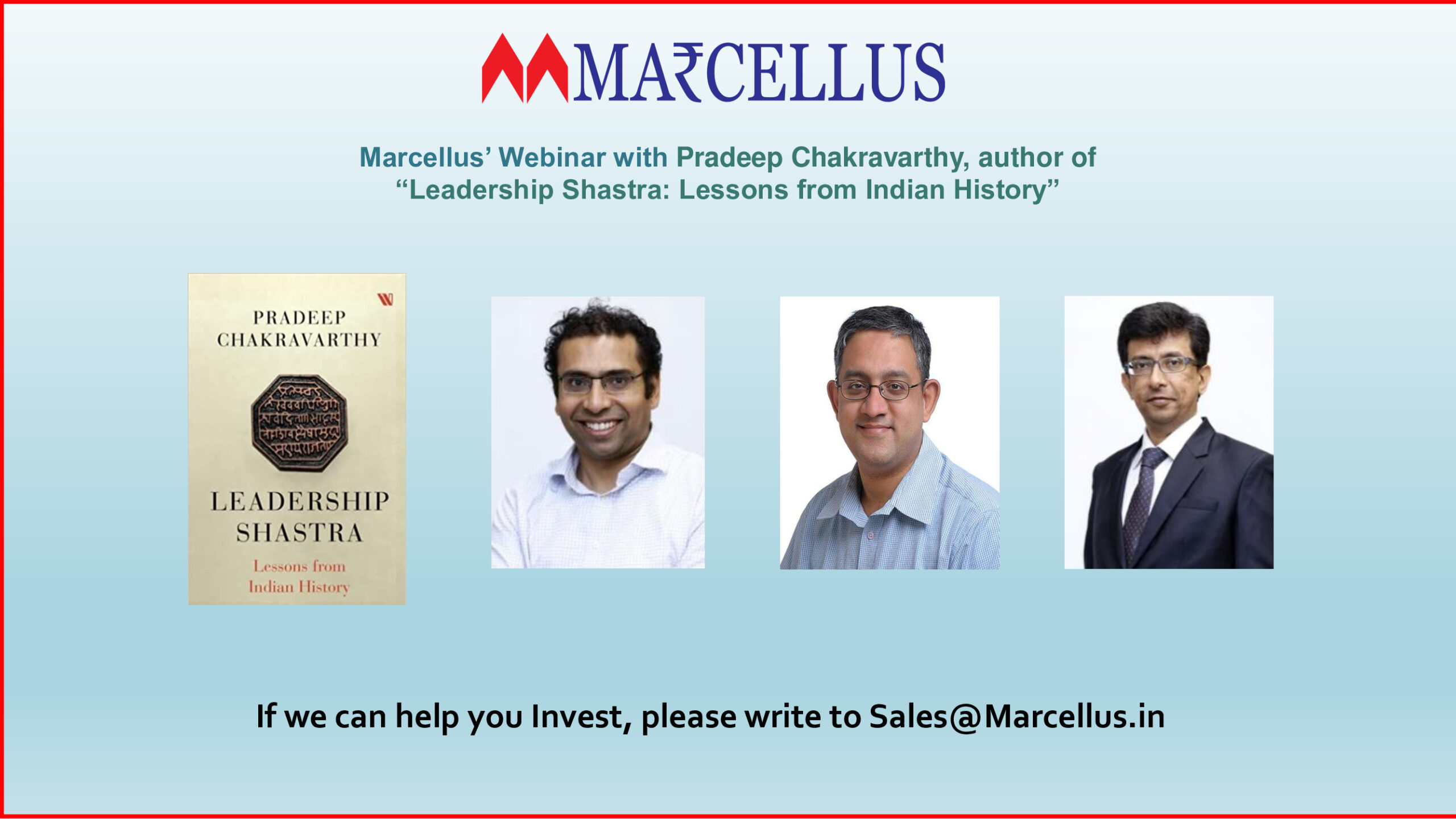 Marcellus Webinar with Pradeep Chakravarthy the author of famous book 