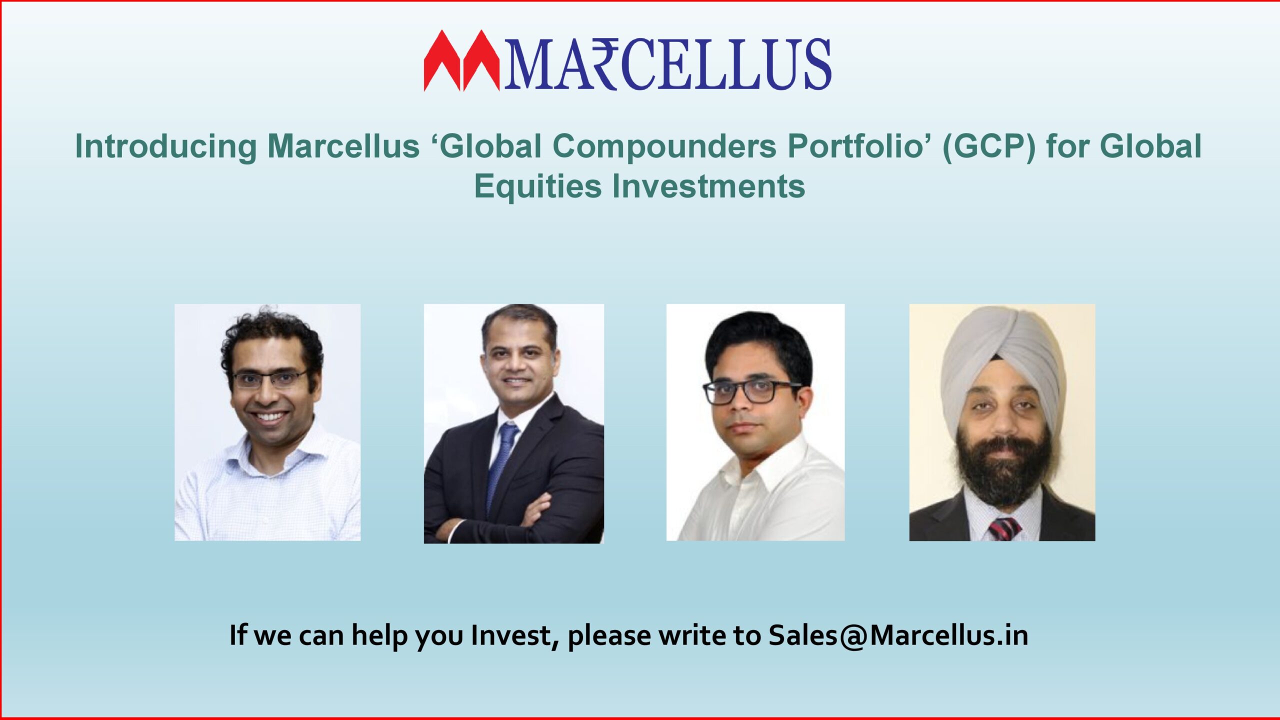 Introducing Marcellus Global Compounders Portfolio (GCP) for Global Equities Investments that offers portfolio management services